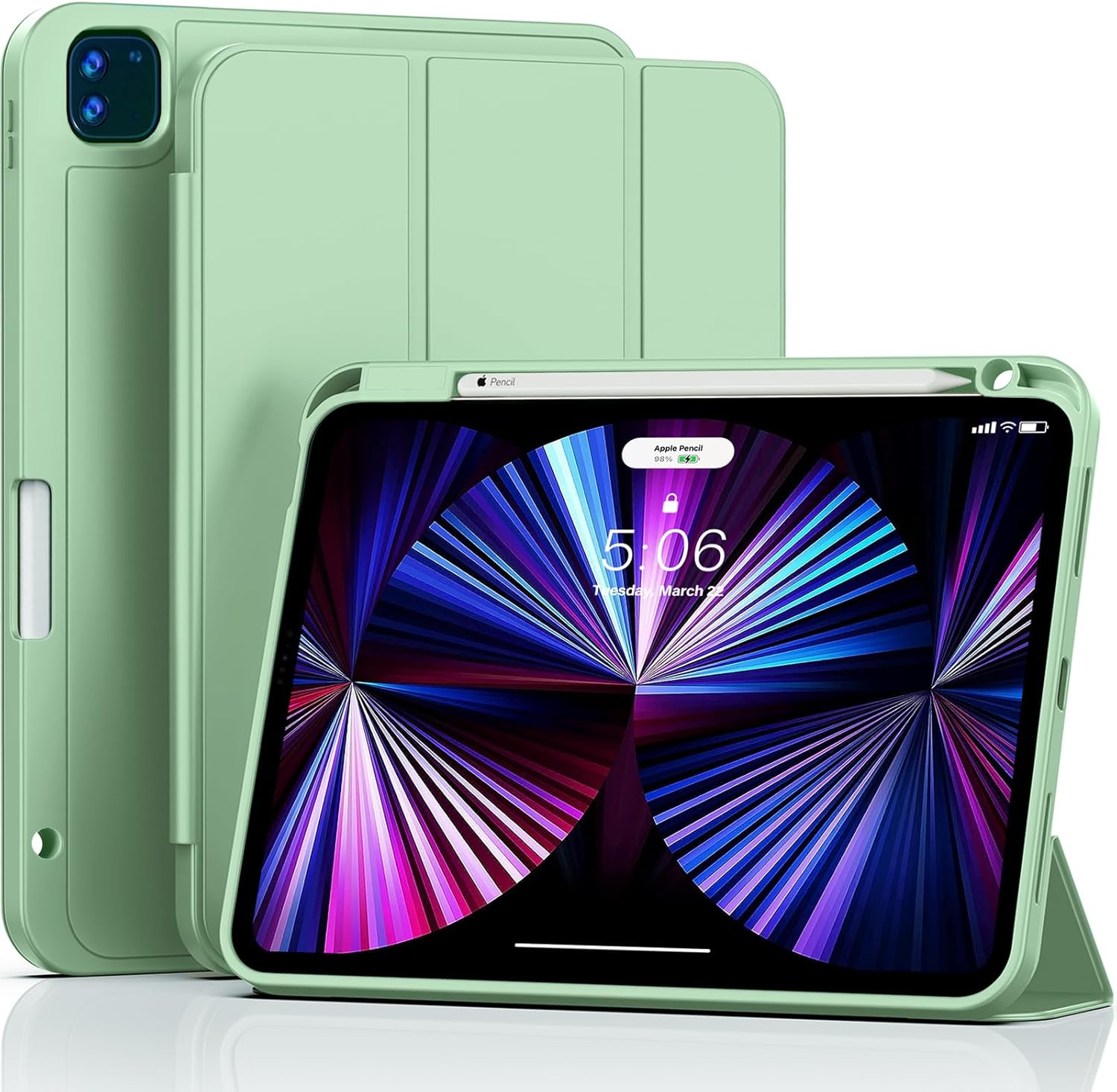 ZOVEEK Funda para iPad Pro de 11 pulgadas de 43221 generación con soporte para lápices, funda inteligente tipo folio para iPad Pro de 11 pulgadas
