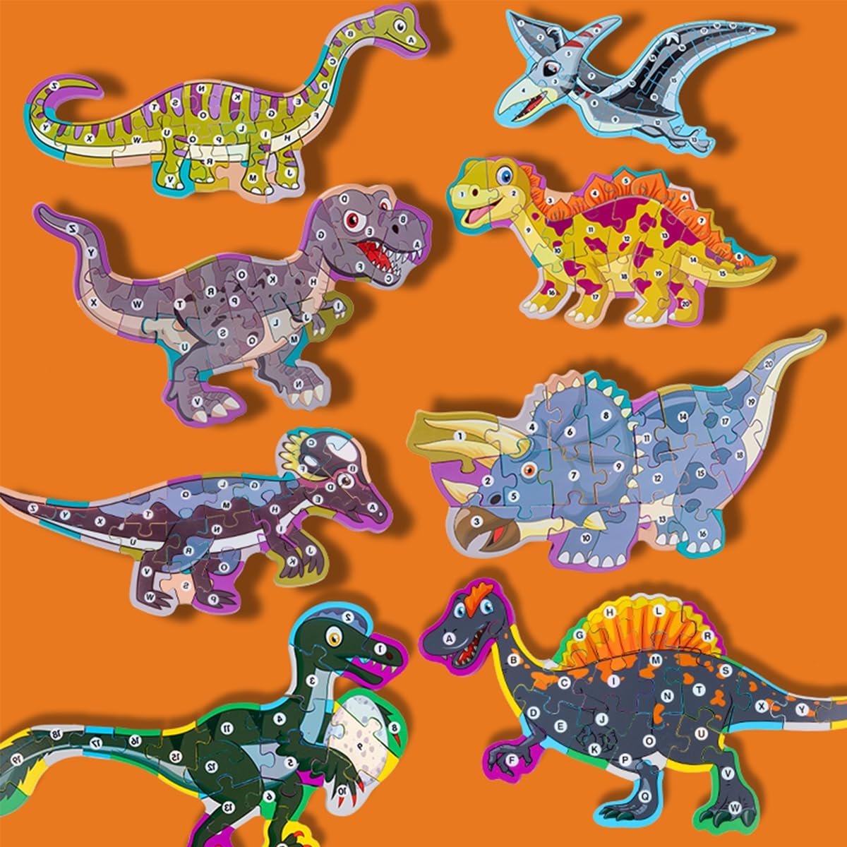 Rompecabezas de madera para niños pequeños, rompecabezas de dinosaurio de gran tamaño de 2 piezas, rompecabezas de madera para niños de 2, 3, 4, 5