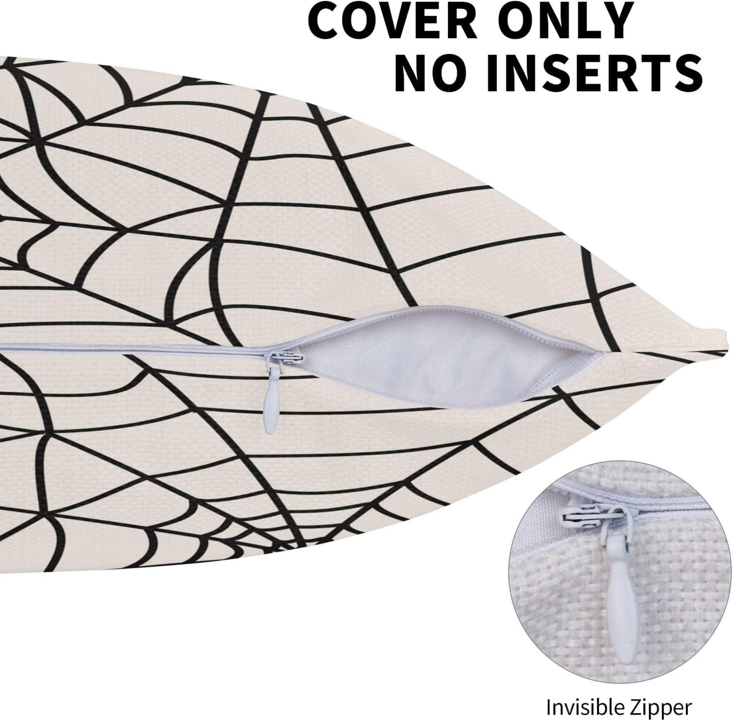 Juego de 2 fundas de almohada de Halloween de 20 x 20 pulgadas, fundas cuadradas de lino decorativas de lino para el hogar, la cama o el sofá