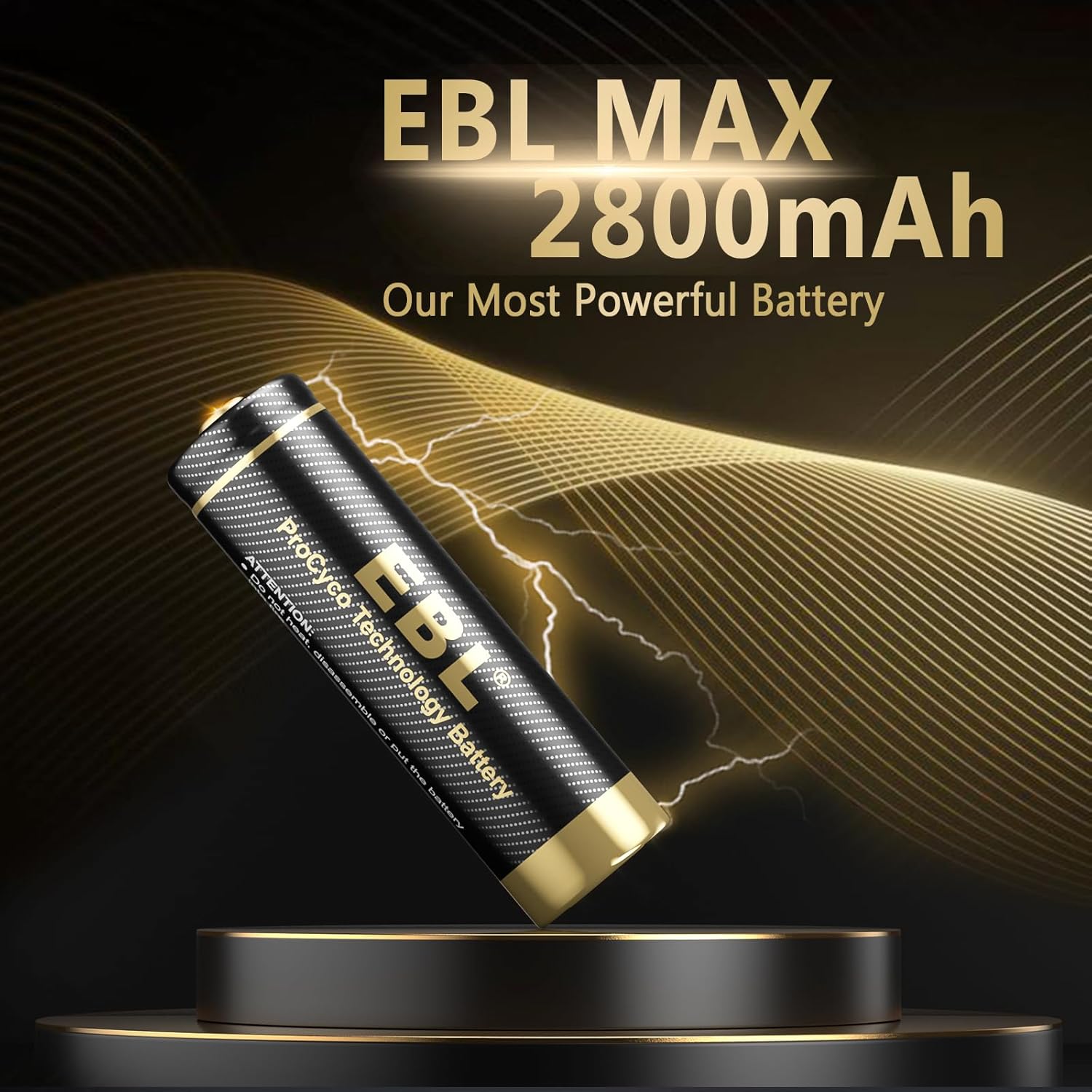 EBL Gold Pro – Baterías AA recargables de 1.2 V, 2800 mAh, batería NIMH, batería AA de alta capacidad, precargada doble A, 8 paquetes