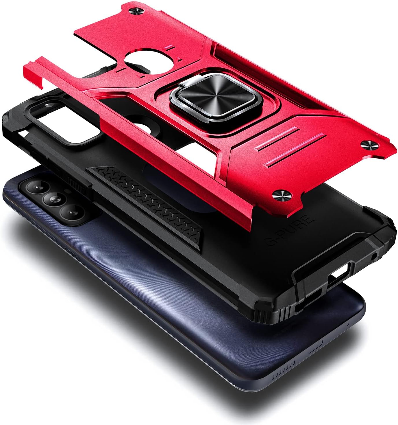 NZND Funda para Motorola Moto G Power 2022 con protector de pantalla de vidrio templado (cobertura máxima), protección de cuerpo completo grado