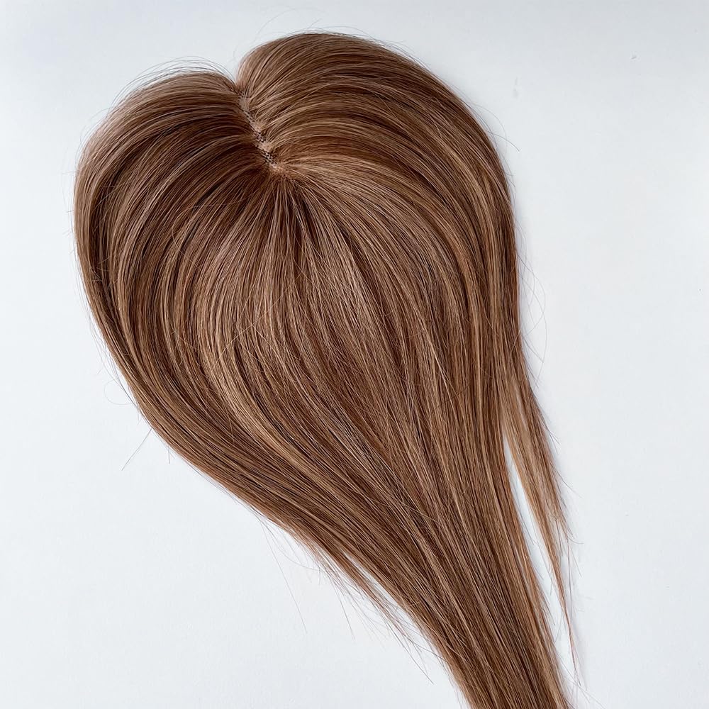 Toppers para el cabello para mujer, cabello humano real, pequeñas piezas de cabello con clip para mujeres con cobertura de pérdida de cabello,