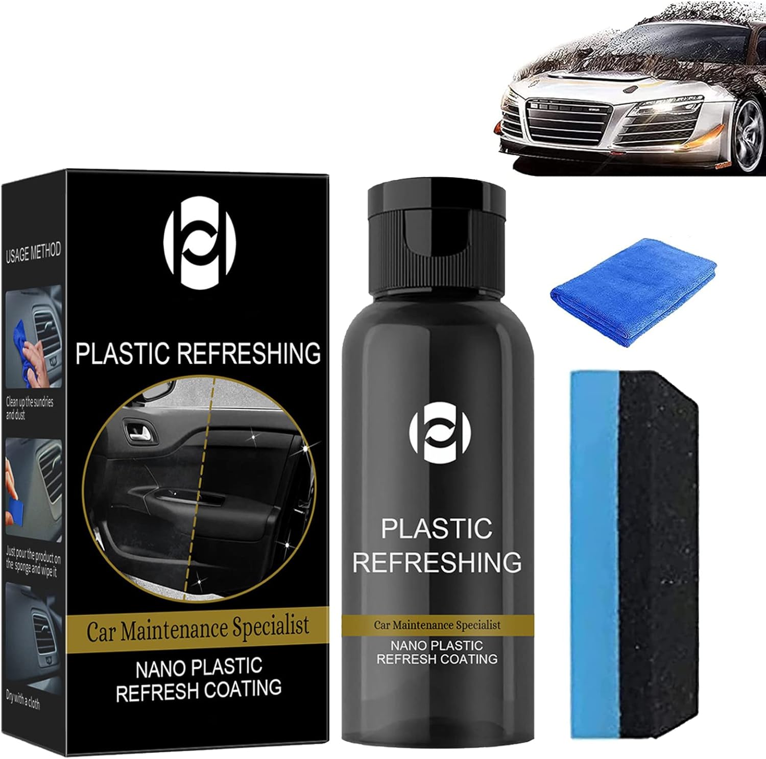 Kit renovador de plástico definitivo, agente de recubrimiento revitalizante de plástico para automóvil, revestimiento refrescante de plástico nano,