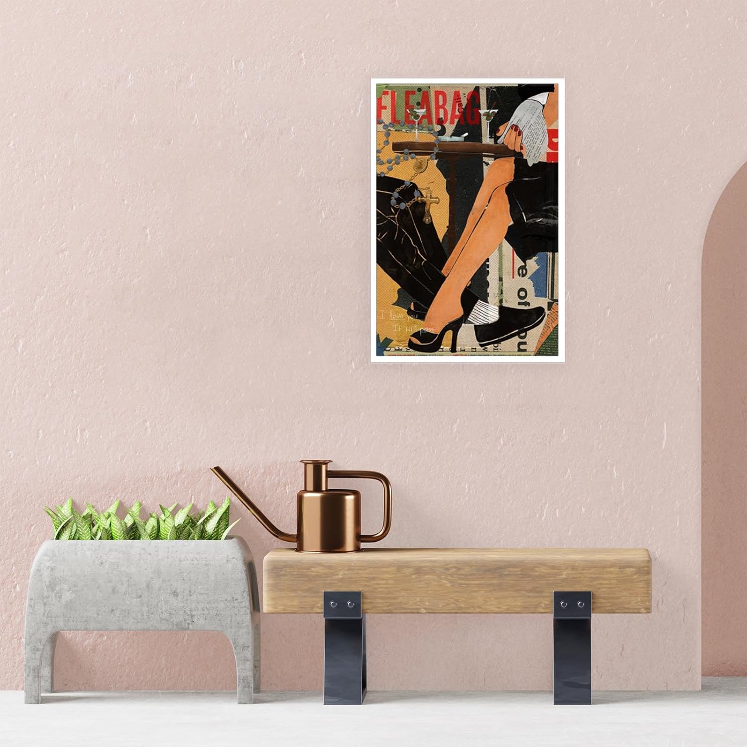 Dcvjiy Póster colorido retro de moda con texto en inglés I Love You Is Will Pass, lienzo decorativo para pared, diseño de barra y carrito,