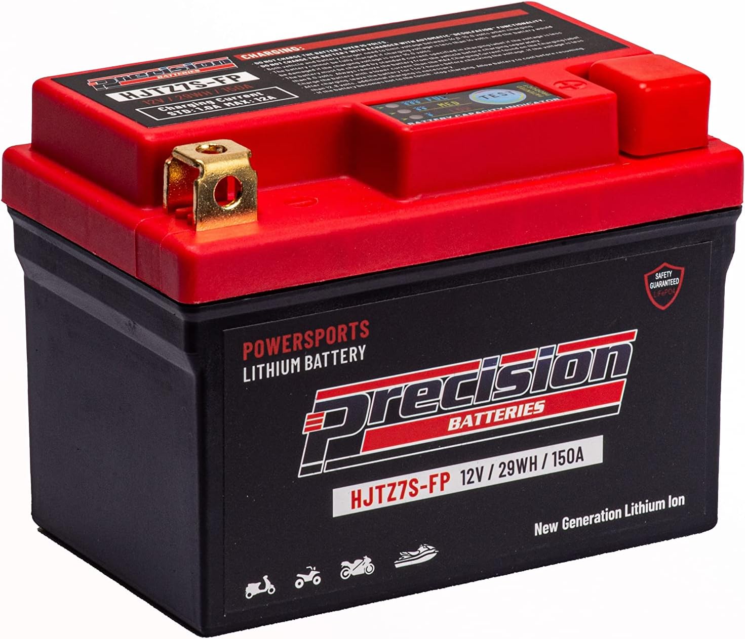 Precision HJTZ7S-FP Lithium-Ion Battery Replacement for Honda 250CC CRF250X 2004-2017, 12 Volt 29 WH 150 CCA