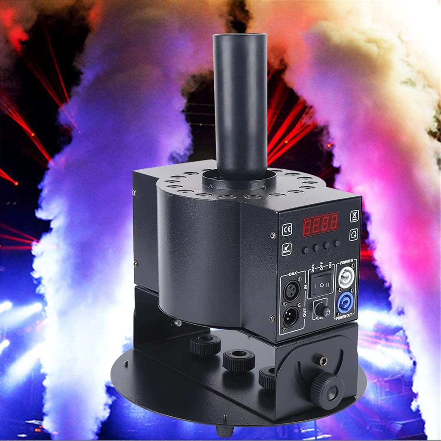 Máquina de humo LED de CO2 con manguera de gas, control DMX multiángulo para espectáculos de escenario, club, boda, fiesta, discoteca, DJ, eventos,
