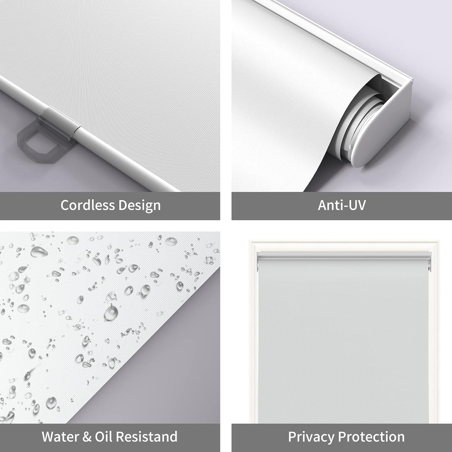 Persianas opacas para ventanas, persianas con aislamiento térmico y anti-rayos ultravioleta, 100 % opacas, para ventanas interiores del hogar, sala