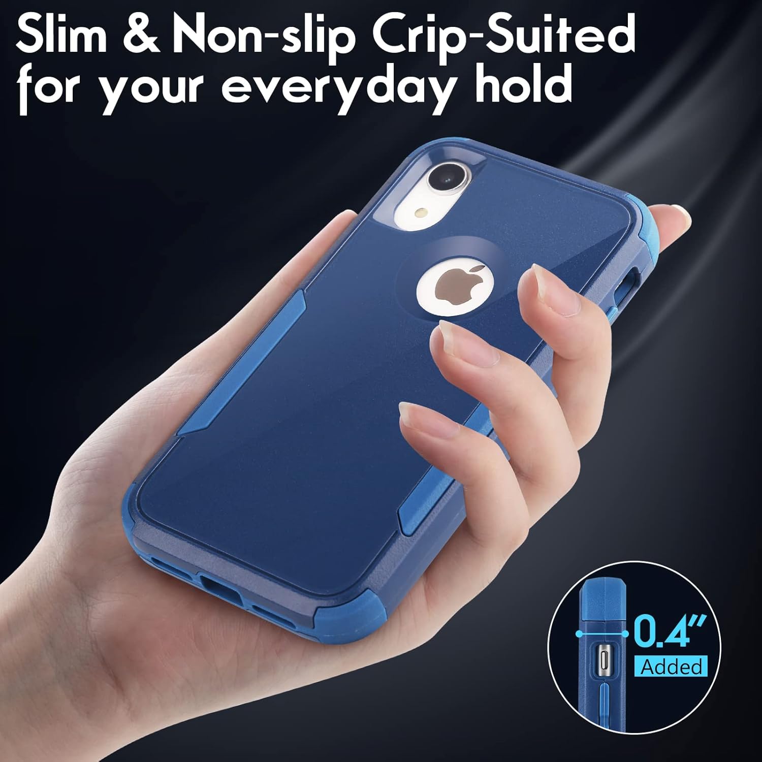 Mornex Compatible con iPhone XR, funda protectora de silicona mate 3 en 1, resistente a prueba de caídas, a prueba de golpes, diseñada para iPhone