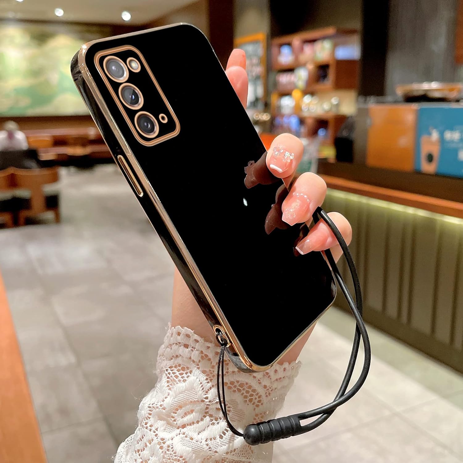 Funda para Note 20, funda para Galaxy Note 20 para mujer, galvanoplastia, de lujo, estética, moderna, bonita, protección de TPU suave a prueba de