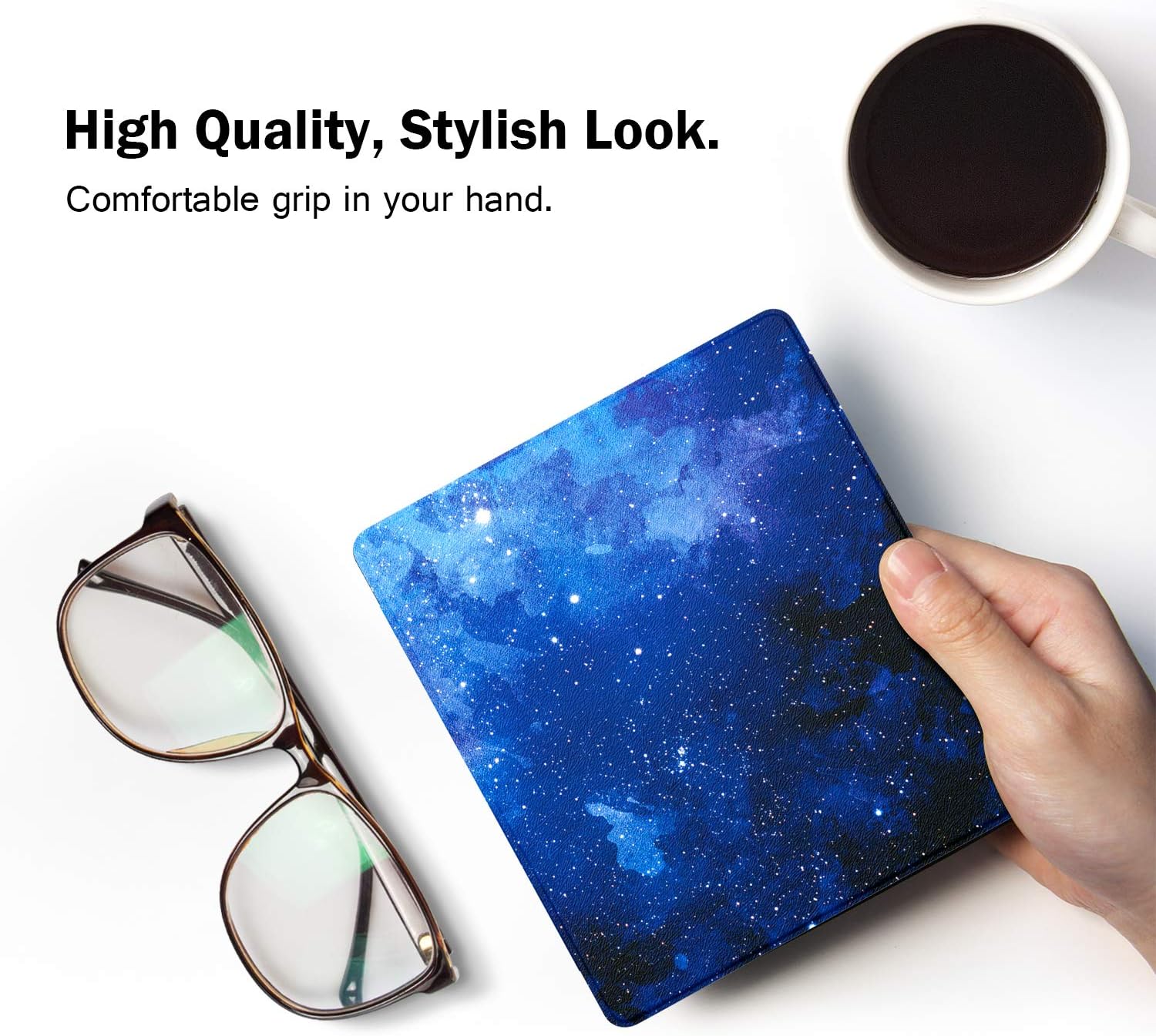 MoKo Funda compatible con Kindle Oasis de 7″ (solo 9 y 10 generación, versiones 2017 y 2019), carcasa ultraligera de alta calidad con encendido y