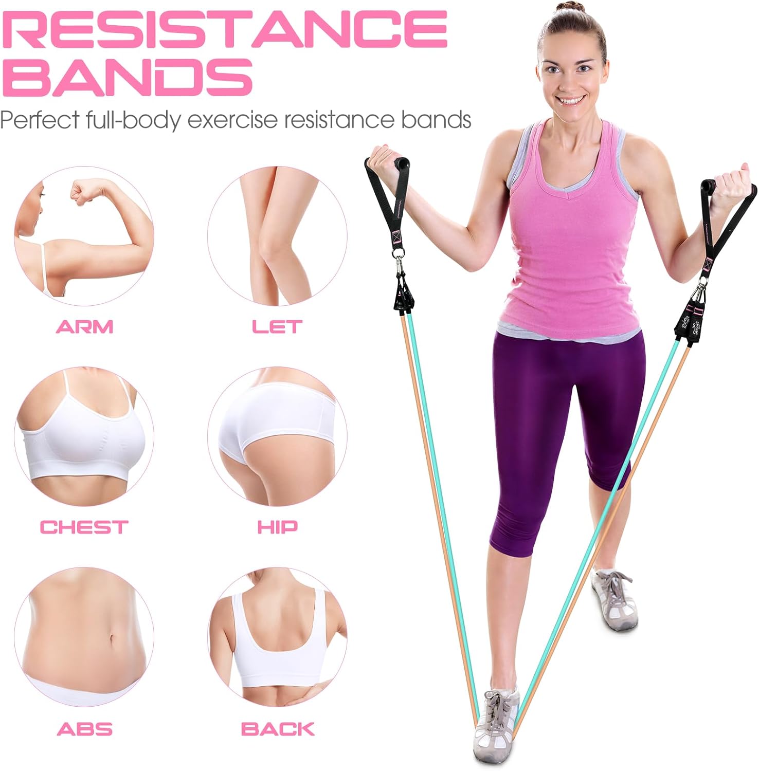 Bandas de resistencia para entrenamiento, bandas de ejercicio de 150 libras, bandas de entrenamiento, bandas de resistencia con asas para hombres y