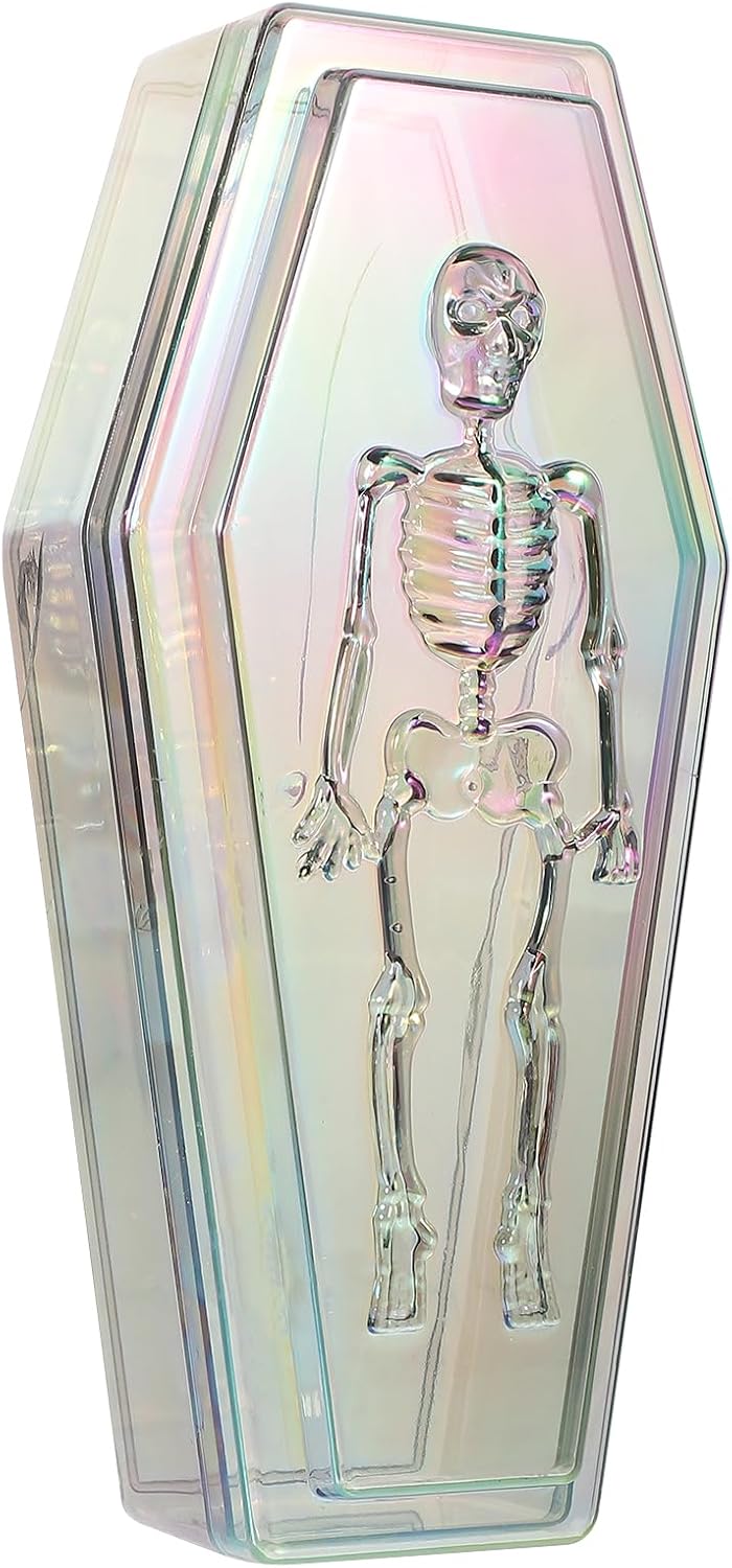INOOMP Caja de dulces de ataúd de Halloween, caja de joyería transparente con tapa, decoración gótica del hogar para fiesta