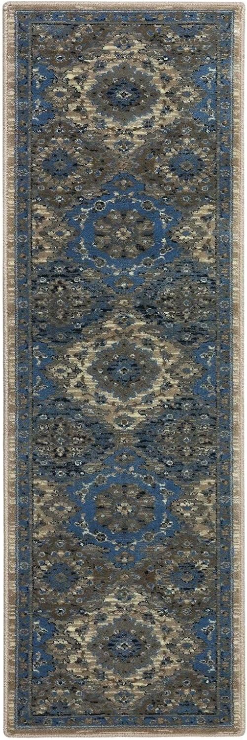 GAOMON Alfombra de pasillo de 2 x 6 pulgadas, estilo vintage, floral, para pasillo, camino de entrada, cocina, alfombra estética gruesa de pelo bajo