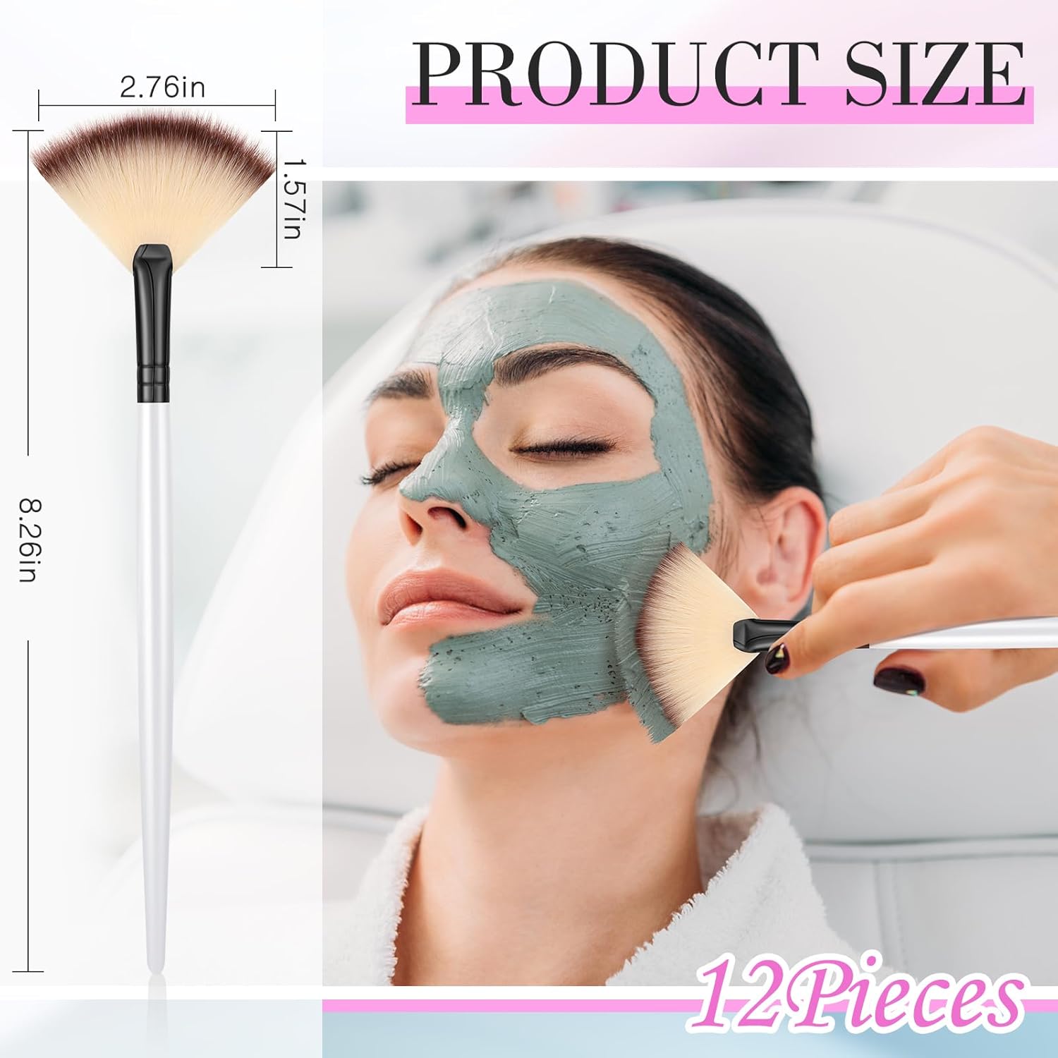 Ziliny 12 piezas de cepillo facial suave para colorete, cepillo de maquillaje, aplicador de ácido, herramientas cosméticas multiuso para máscara de