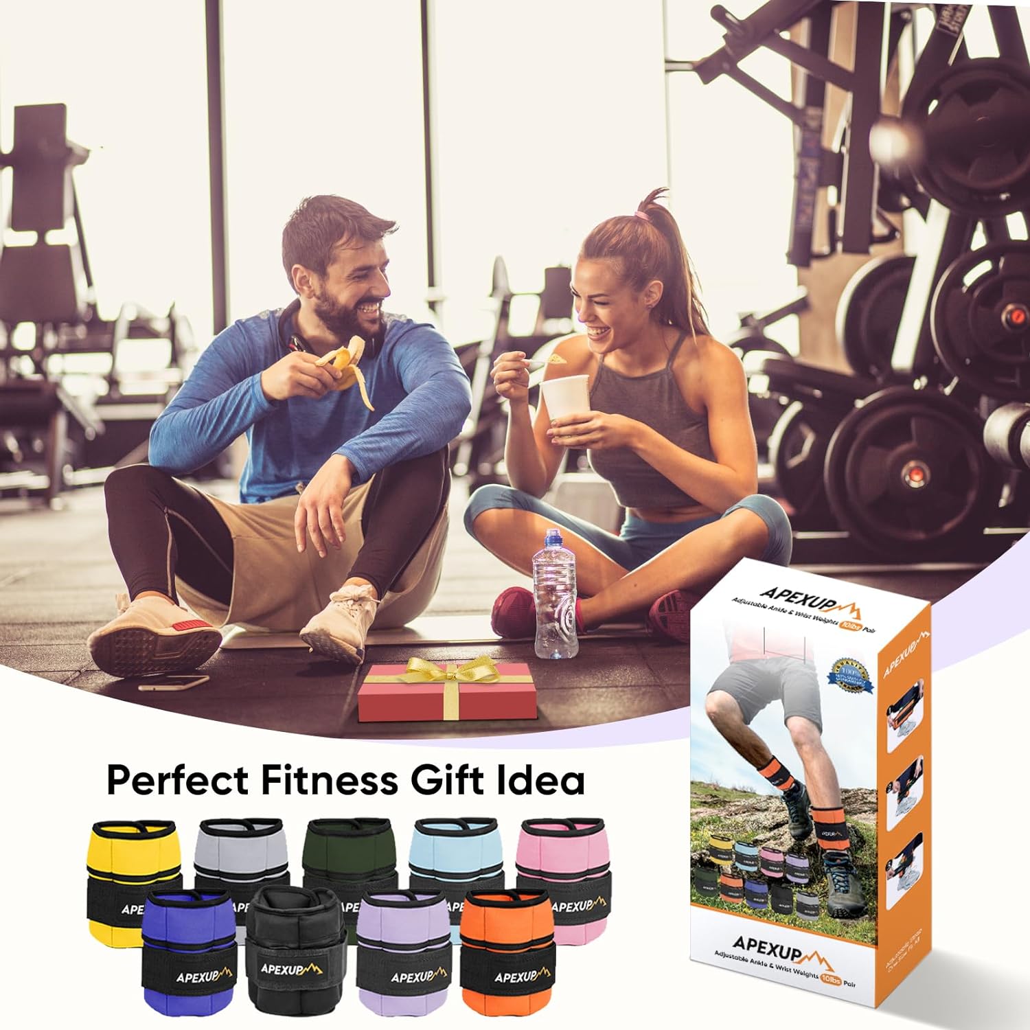 APEXUP 10 libraspar de pesas de tobillo ajustables para mujeres y hombres, correas de peso modularizadas para piernas para yoga, caminar, correr,