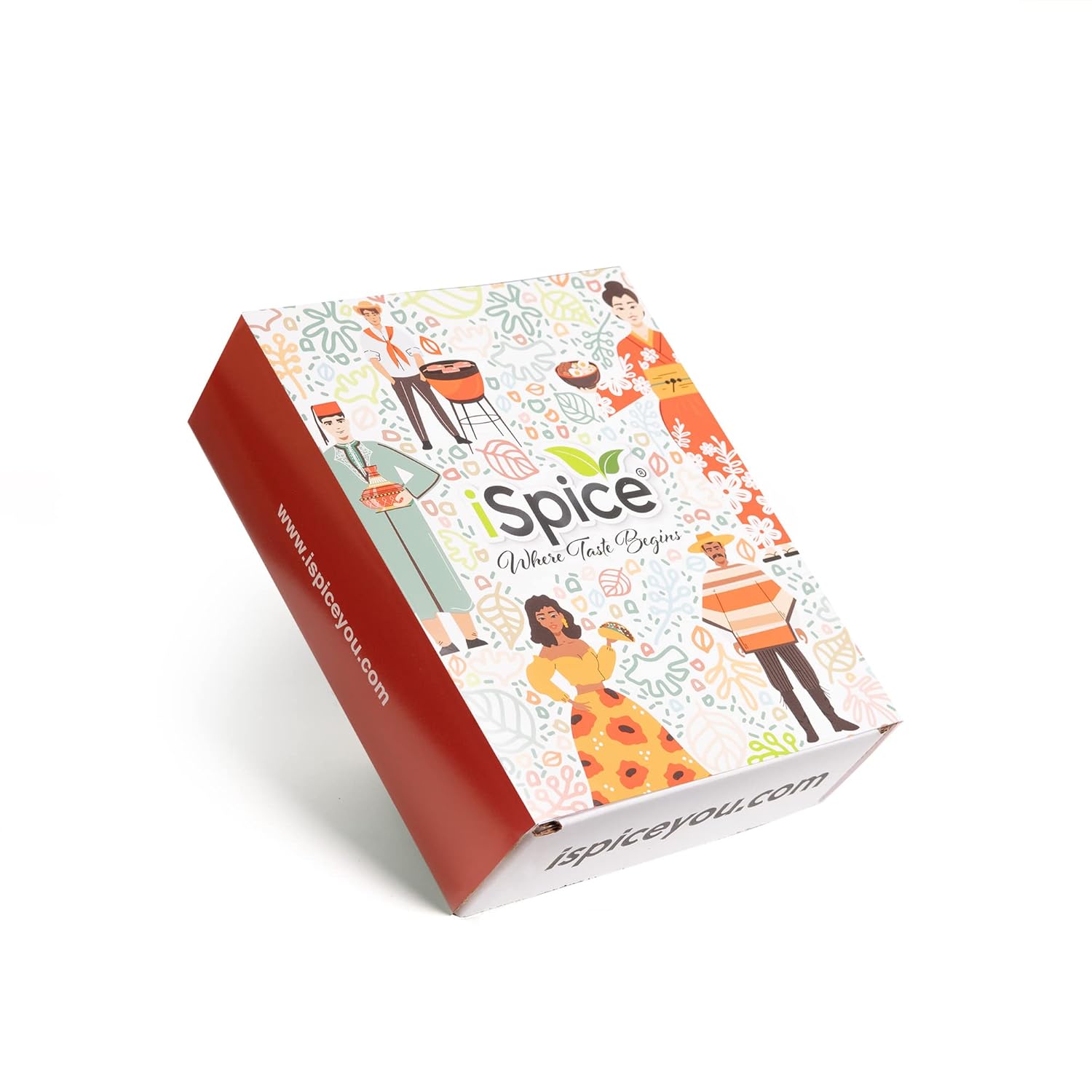 iSpice Juego de especias de cocina básico para cocinar incluido condimento prémium de Oriente Medio, condimento Harissa, condimento marroquí,