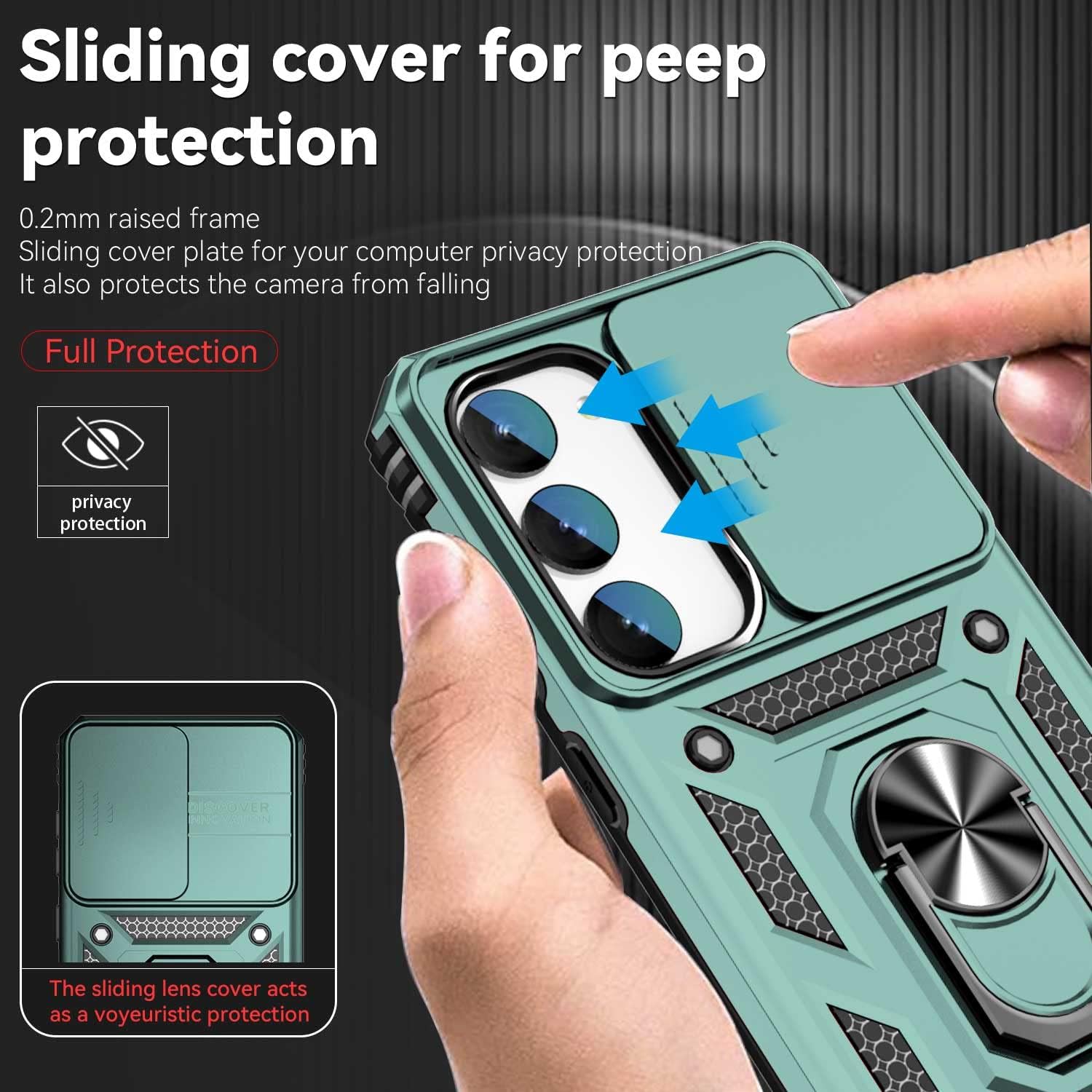 Funda para Galaxy S23 Plus, Samsung Galaxy S23 Plus, con protectores de pantalla HD y funda para cámara, grado militar de 16 pies. Funda a prueba de