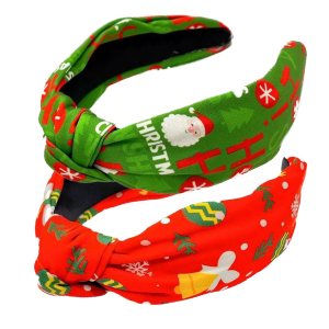 2 diademas anudadas de Navidad para mujeres y niñas, diademas verdes y rojas, lindos copos de nieve, Papá Noel, muñeco de nieve, árbol de Navidad, 2 diademas anudadas de Navidad para mujeres y niñas, diademas verdes y rojas, lindos copos de nieve, Papá Noel, muñeco de nieve, árbol de Navidad,