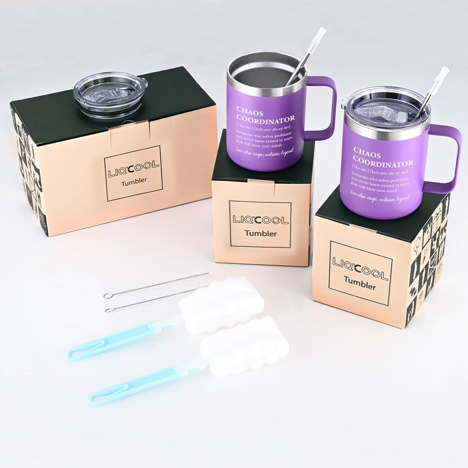LiqCool Regalos de jefa para mujer, 2 piezas de regalos de coordinadora del caos para mujeres, compañeros de trabajo, enfermera, asistente de