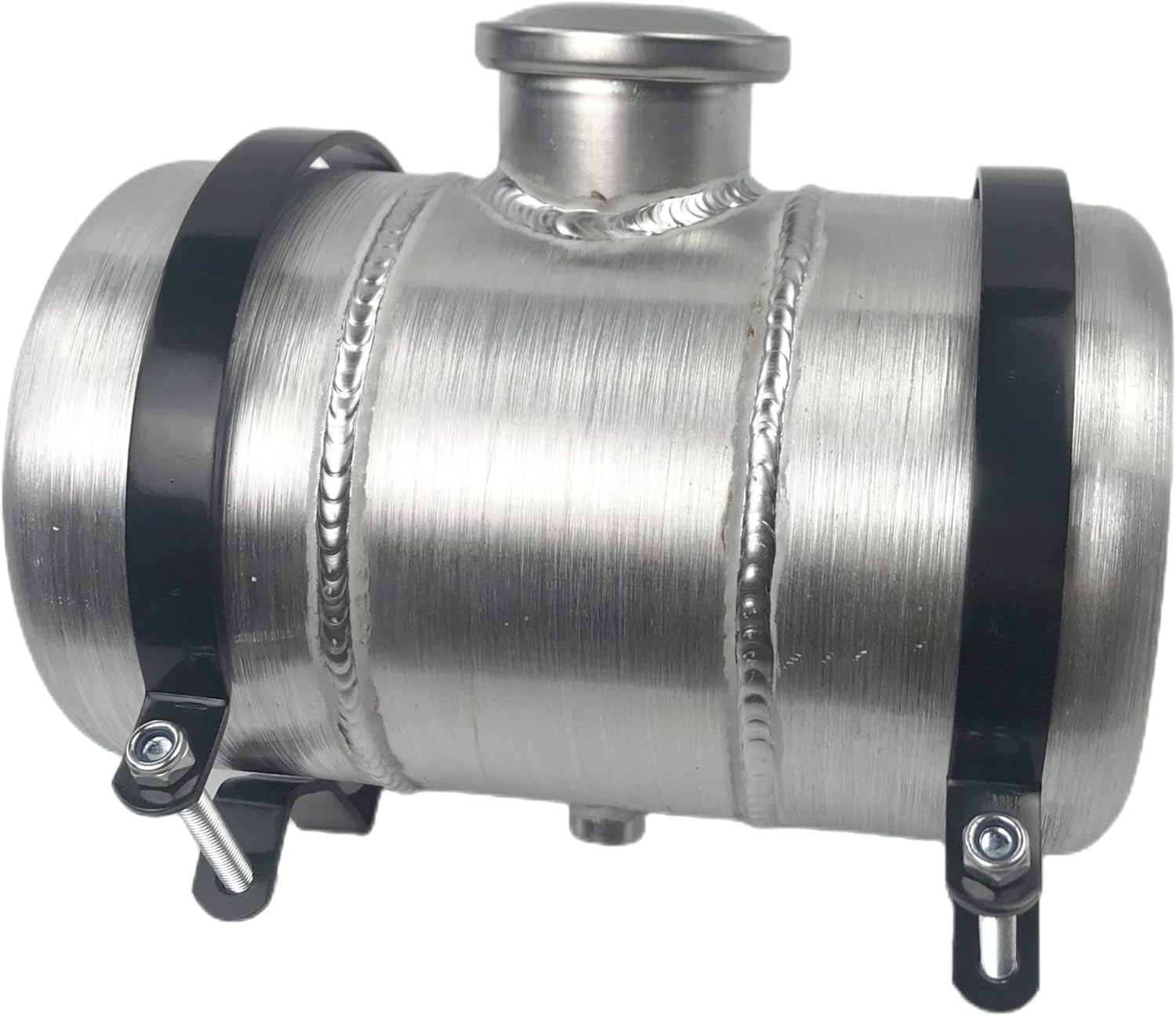 JSD Tanque de combustible pequeño de aluminio de 1 galón, tanque de gasolina de 6 x 10 pulgadas, llenado central, 38 pulgadas, salida NPT, mini