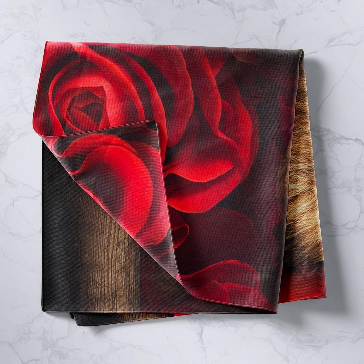 Erosebridal Tapiz estético de león con rosas rojas para mujeres y hombres, tapiz de flores de animales salvajes, tapices de piel de gato grande,