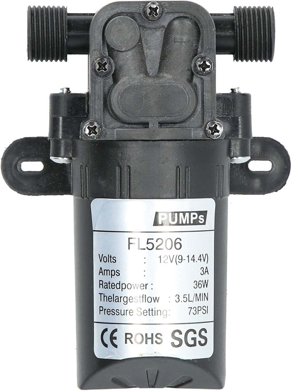 Bomba de diafragma micro automática de demanda de 12 pulgadas,Bomba autocebante 73PSI 12V 36W,Bomba de agua eléctrica del rociador 3.5LMIN