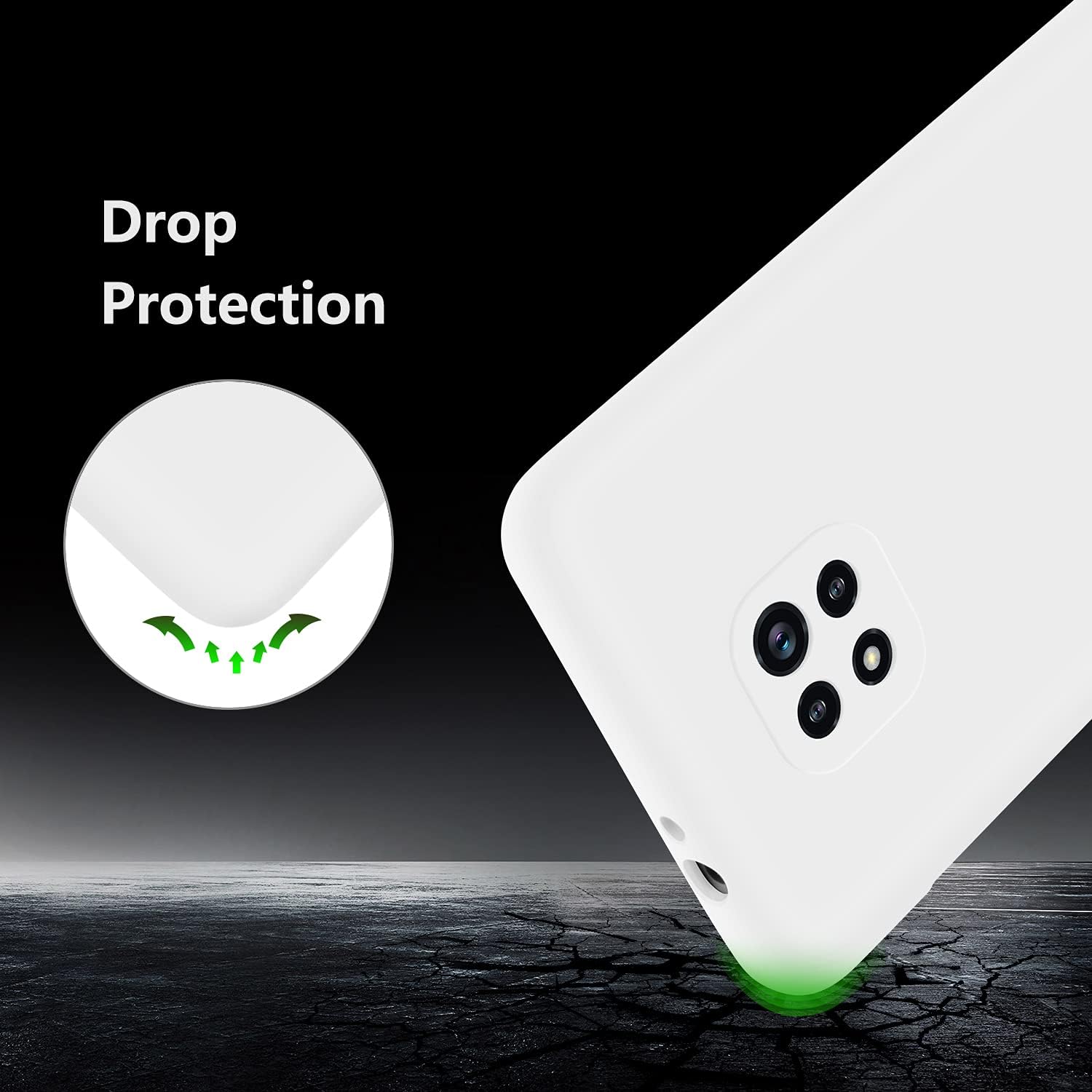 E Segoi Moto G Power 2021 – Funda de goma de gel de silicona líquida a prueba de golpes, cojín de forro de tela de microfibra suave compatible con