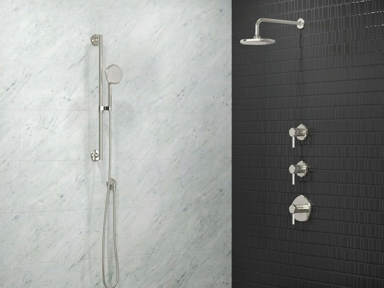 Kohler T27042-4-CP Occasion Moldura de válvula de transferencia con mango de palanca, cromo pulido