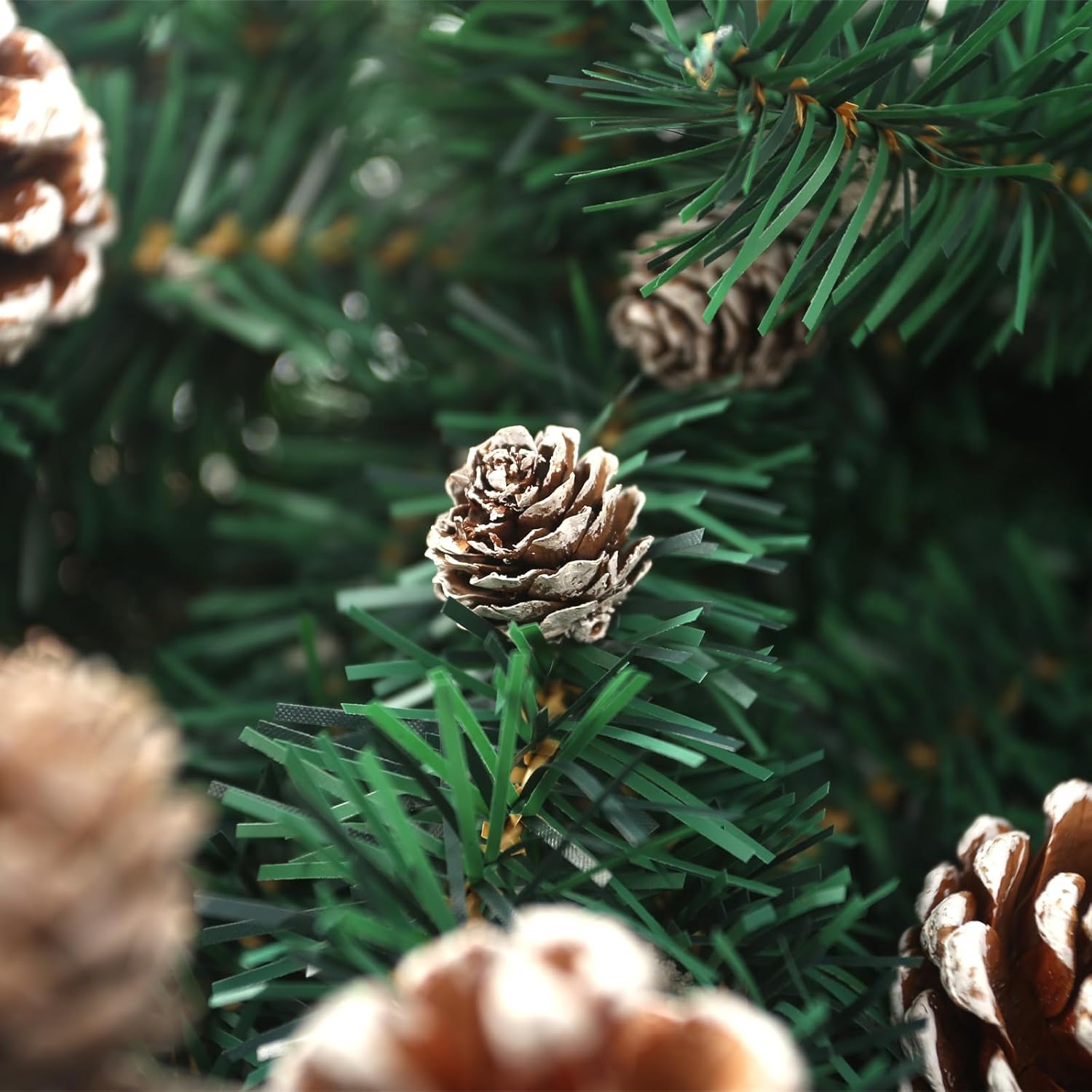 JOHOUSE 30 piezas de decoración de piñas de nieve, conos de pino naturales para manualidades, adornos de cono de pino de Navidad para árbol de