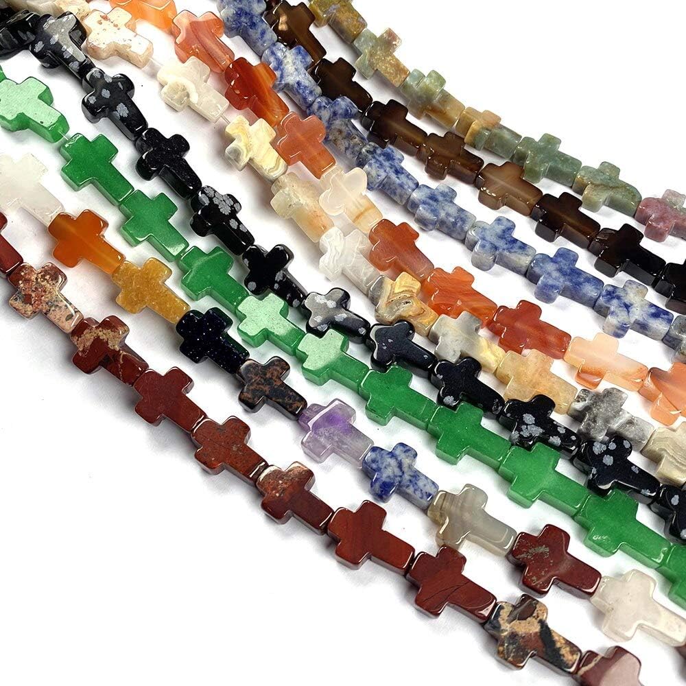 Cuentas de ágata de piedra natural, cuentas sueltas de ópalo de cristal en forma de cruz, cuentas sueltas para hacer joyas, collares, pulseras,