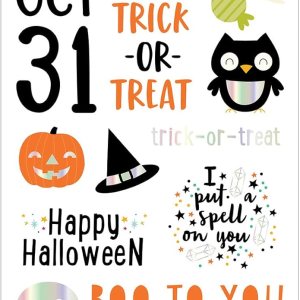 American Crafts Frases gruesas de Feliz Halloween, 47 piezas, suministros de manualidades, fantasmas, murciélagos, calcomanías para niños, American Crafts Frases gruesas de Feliz Halloween, 47 piezas, suministros de manualidades, fantasmas, murciélagos, calcomanías para niños,