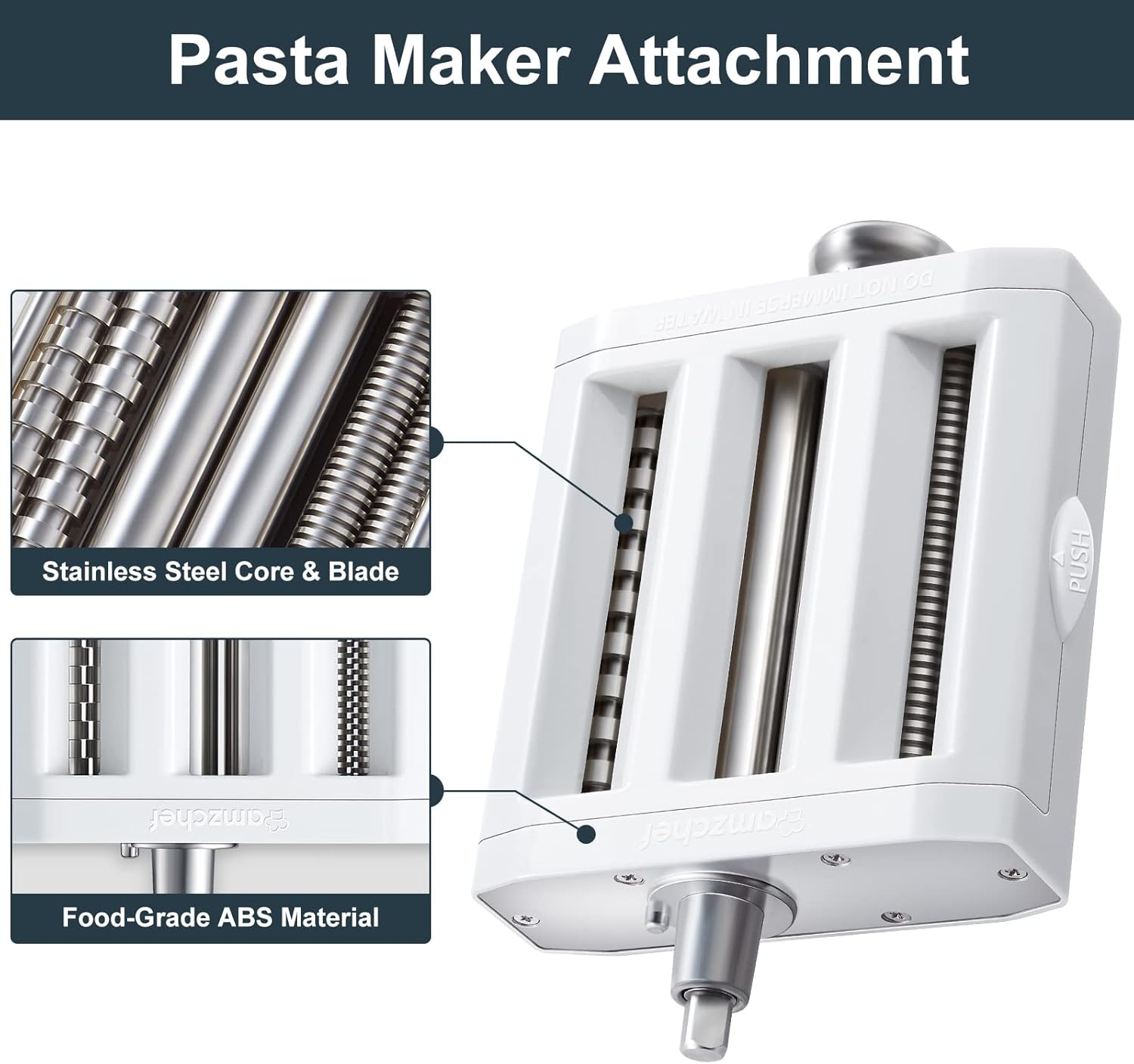AMZCHEF – Accesorio para máquina de pasta para mezcladores Kitchenaid con estante de secado de pasta, juego 3 en 1 de accesorios para hacer pasta,