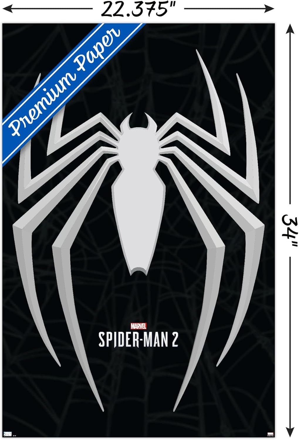 Trends International Marvel’s Spider-Man 2 – Póster de pared con icono de Peter Parker, 22.37 x 34.00 pulgadas, paquete de póster y montaje prémium