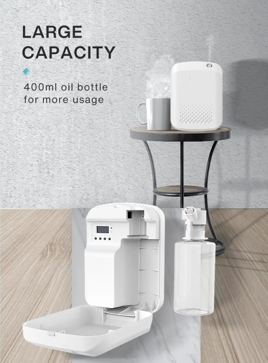 Máquina inteligente con Bluetooth para el hogar, 13.5 fl oz, difusores sin agua para aceites esenciales, difusor de aroma para colección de hotel,