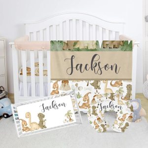 Juego de cama para cuna de bebé juego de guardería personalizado para recién nacidos con nombre de bebé personalizado, juego de cuna de 3 piezas Juego de cama para cuna de bebé juego de guardería personalizado para recién nacidos con nombre de bebé personalizado, juego de cuna de 3 piezas