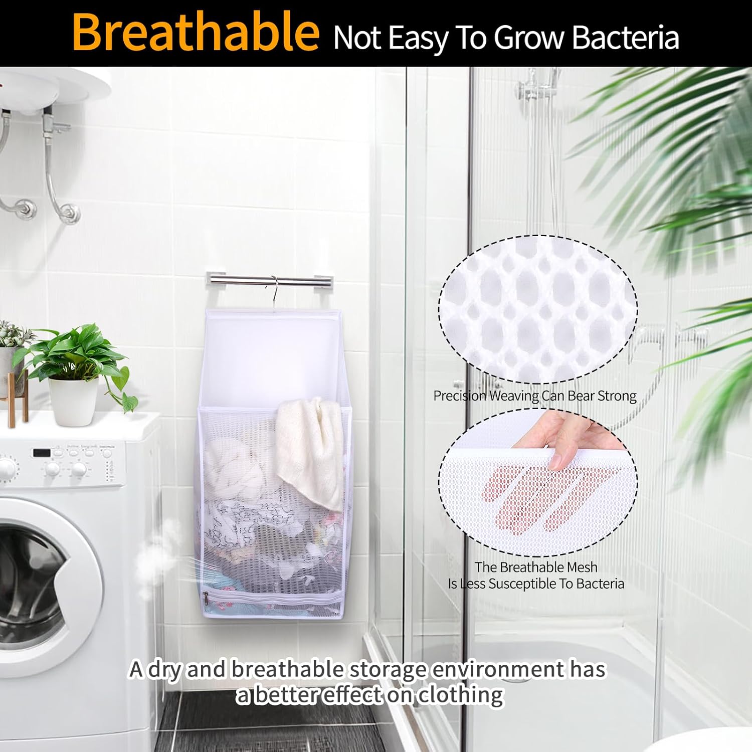 Bolsas de lavandería plegables de malla transpirable para colgar, secado rápido, portátil, ahorro de espacio, cesta de lavandería para dormitorio,