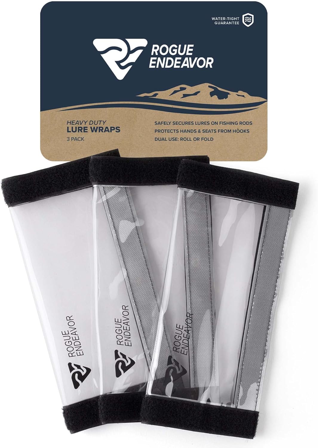 RogueEndeavor – Envolturas de señuelos resistentes, envueltas y plegadas, PVC resistente a pinchazos, cierre de gancho y bucle duradero, para pesca