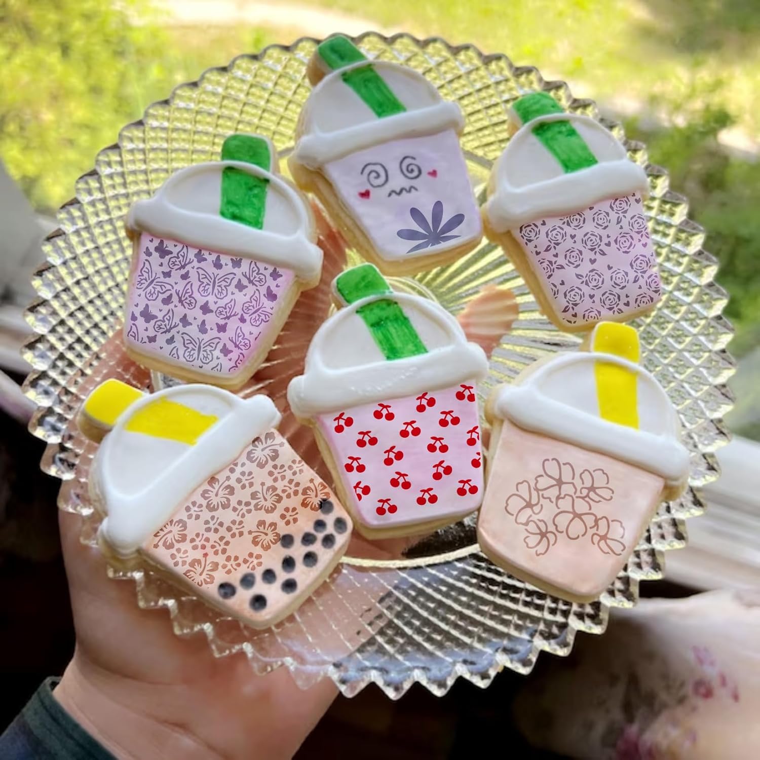 Plantillas de tartas decorativas de crema de mantequilla, plantillas de galletas para glaseado real, plantilla de leopardo, aerógrafo, piel de