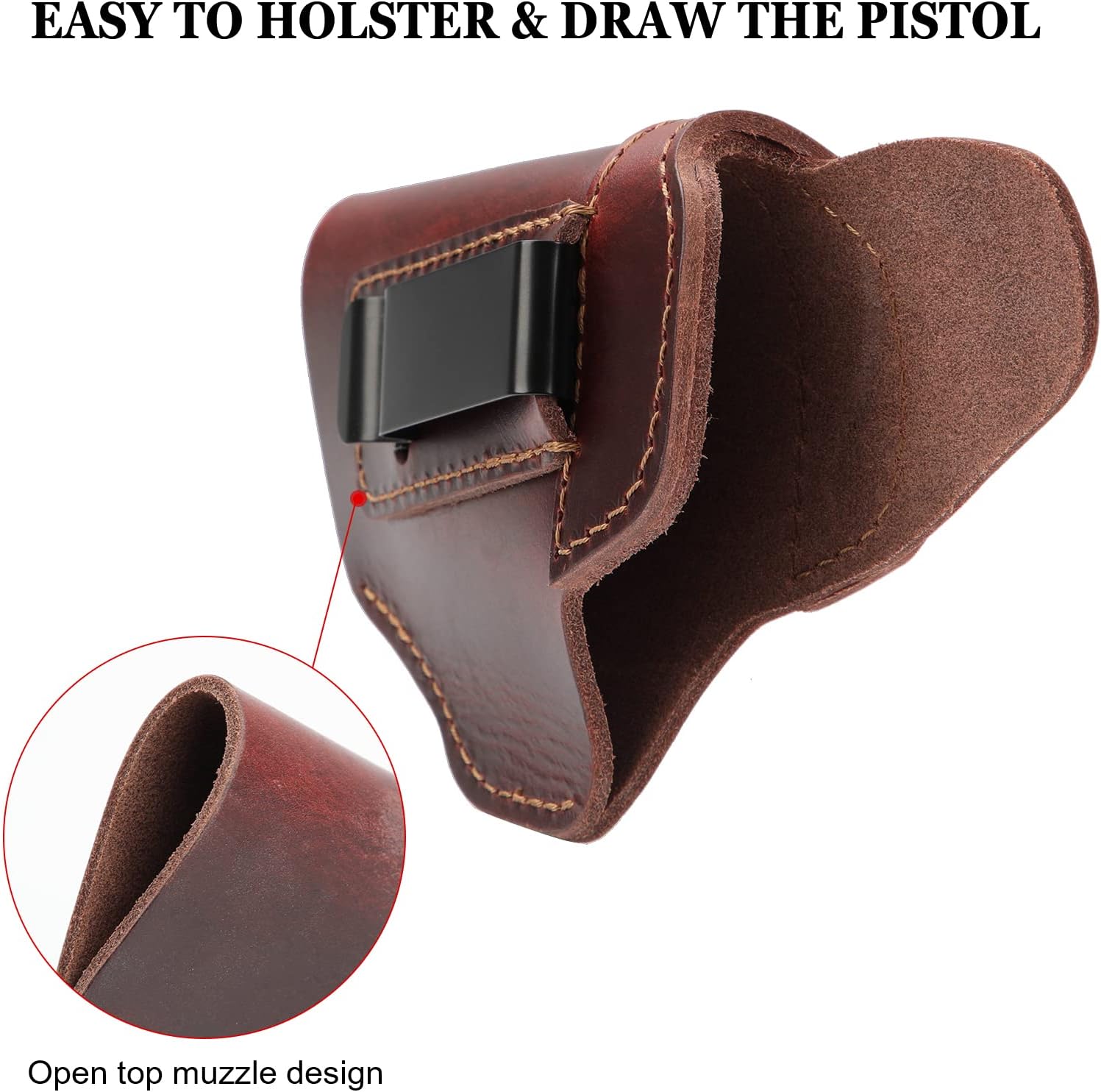 Funda de cuero para Sig P365 X Macro, IWB Carry Gun Holsters para Glock 19 43X 44 48Ruger 57Springfield Hellcat ProXDSTaurus G2C G3C GX4M & P 0.354