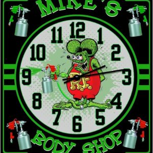 Decorative Concepts Rat Fink Paint Shop – Reloj de pared de garaje verde personalizado, decoración de pared de garaje Ed Roth Rat Fink Decorative Concepts Rat Fink Paint Shop – Reloj de pared de garaje verde personalizado, decoración de pared de garaje Ed Roth Rat Fink