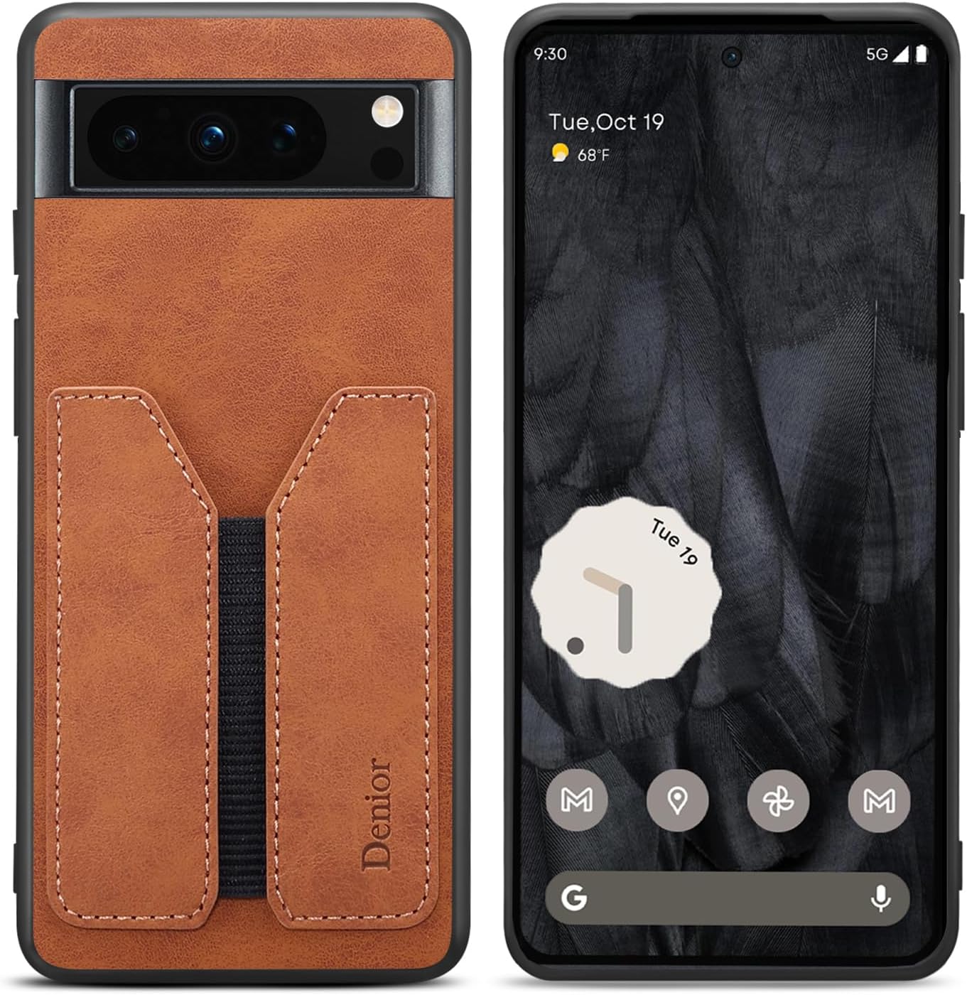 Kowauri Funda para Google Pixel 8 Pro, Funda de piel sintética con ranura para tarjeta de crédito Funda protectora ultra delgada para Google Pixel 8