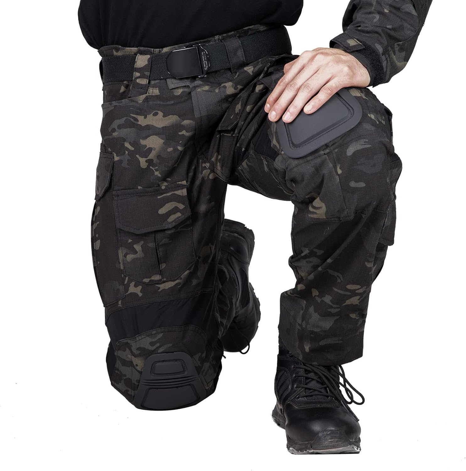 VOTAGOO Pantalones de combate con rodilleras, G3 Caza Camo Pantalones para Hombres Tactical Militar Paintball Pantalones Airsoft Gear