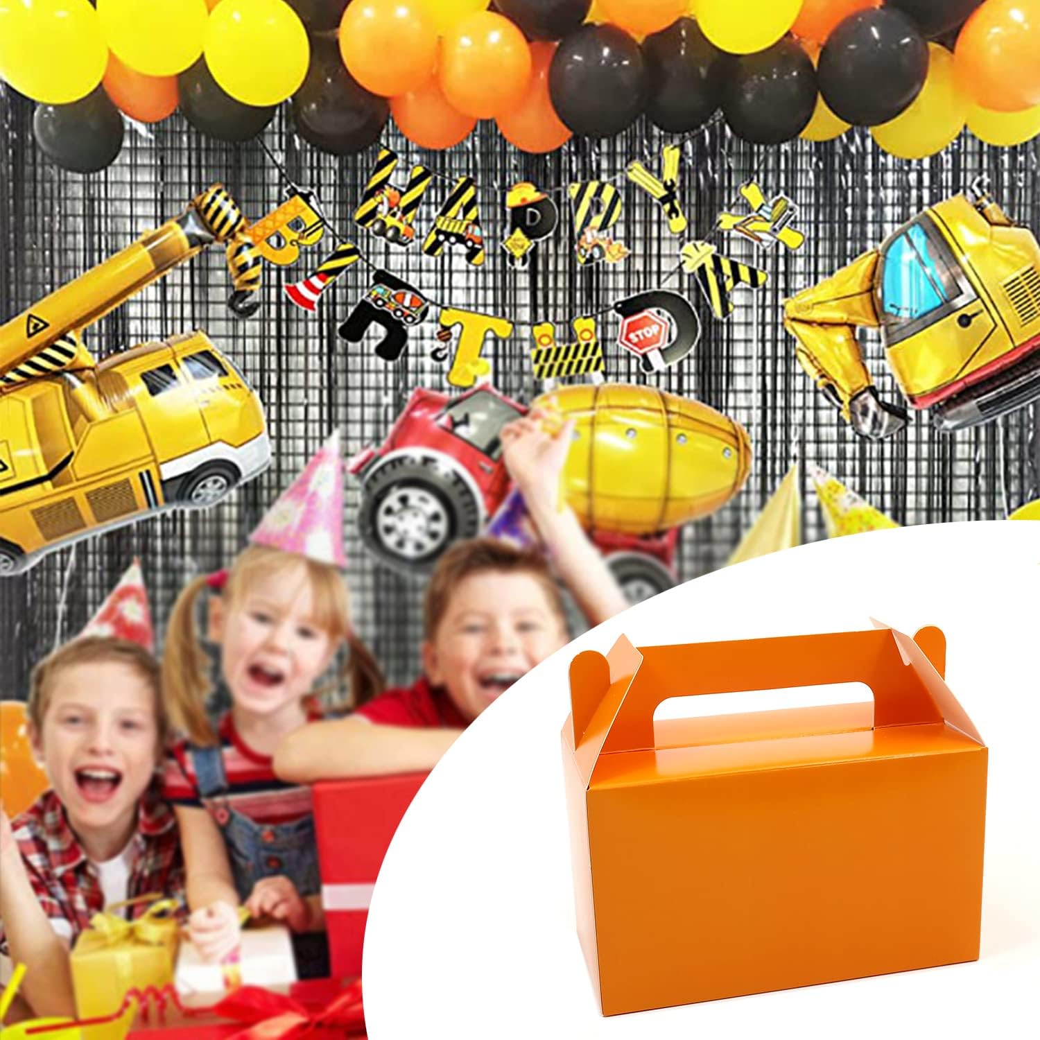 Oletx 12 cajas de regalo a dos aguas naranjas, caja pequeña de regalo de fiesta de 5.9 pulgadas, caja de golosinas, caja de dulces de galletas para