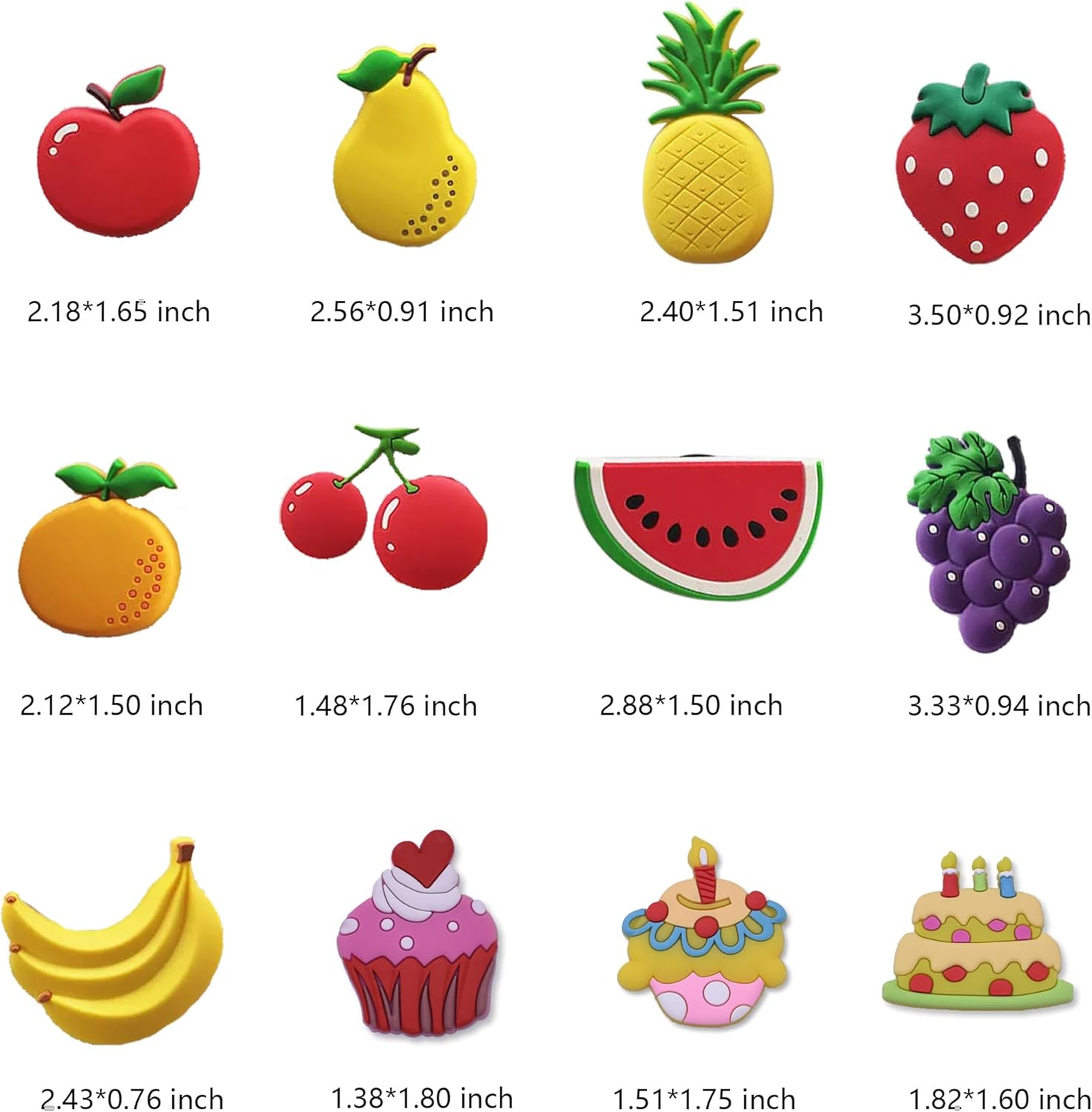 Imanes de frutas para nevera, helado, refrigerador, frutas, decoración del hogar, calcomanías para pizarra blanca, 24 piezas
