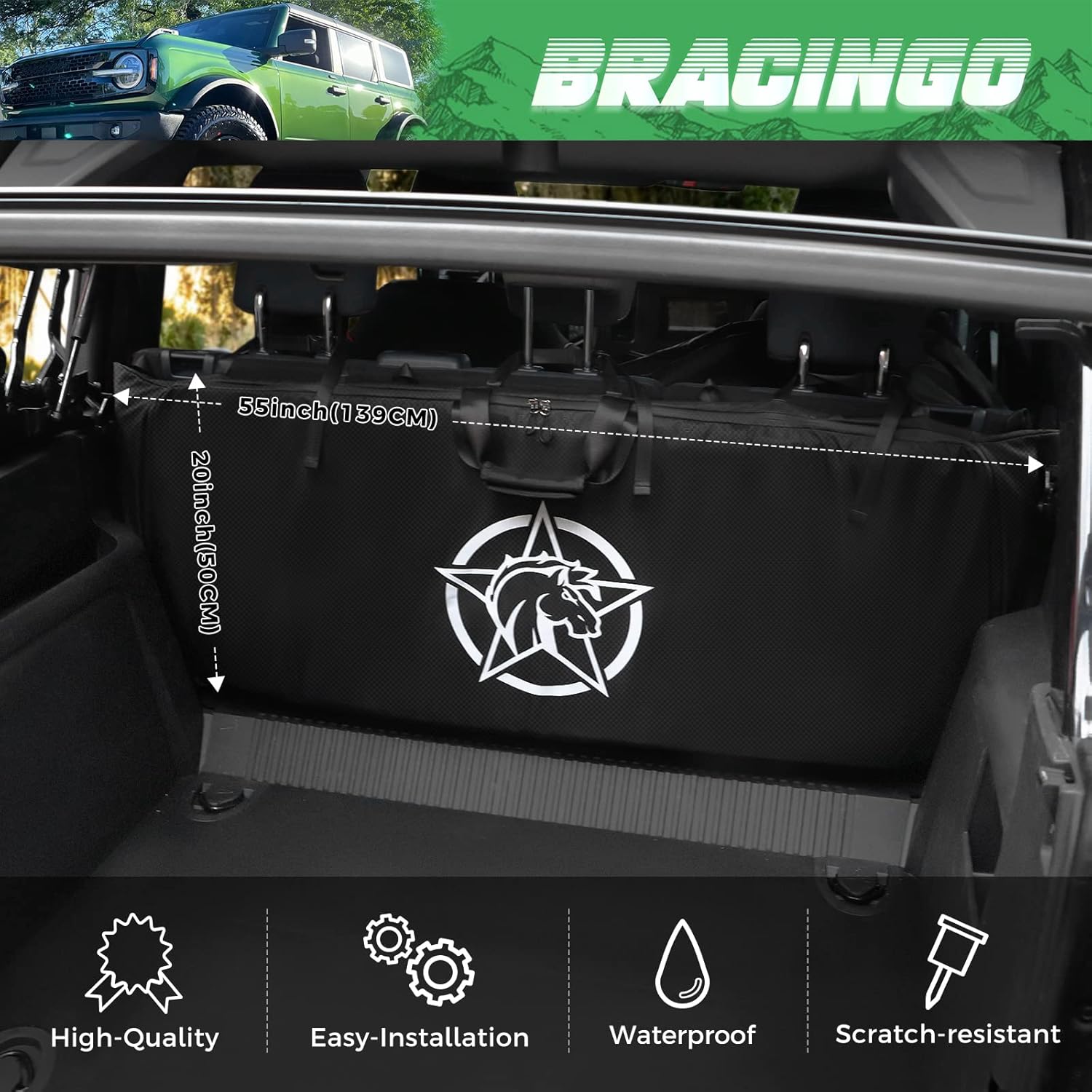 Bolsa de almacenamiento para ventana superior suave compatible con Ford Bronco de 4 puertas, parte superior suave 2021 2022, organizador superior