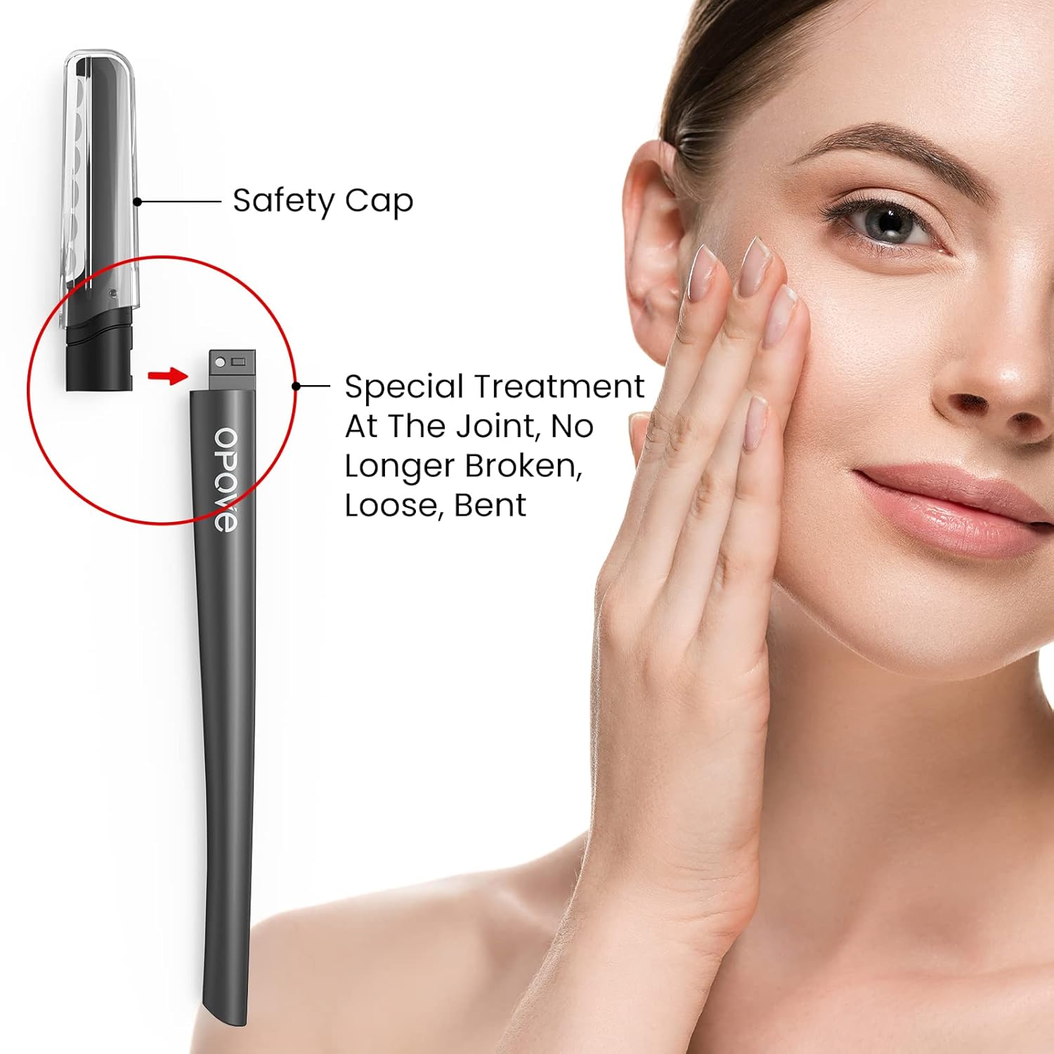 OPOVE Juego de herramientas de dermaplaning, herramientas profesionales de dermaplane con 6 cuchillas de recambio, eliminación de pelusas de