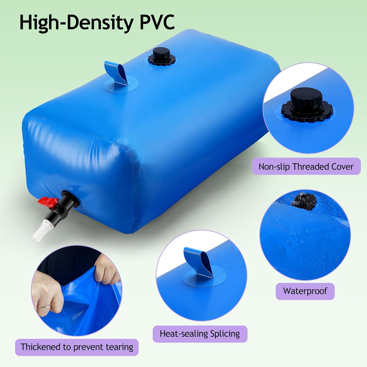 Vejiga de almacenamiento de agua de gran capacidad – Tanques de vejiga de agua plegables Bolsa de agua suave portátil para agua de lluvia Contenedor