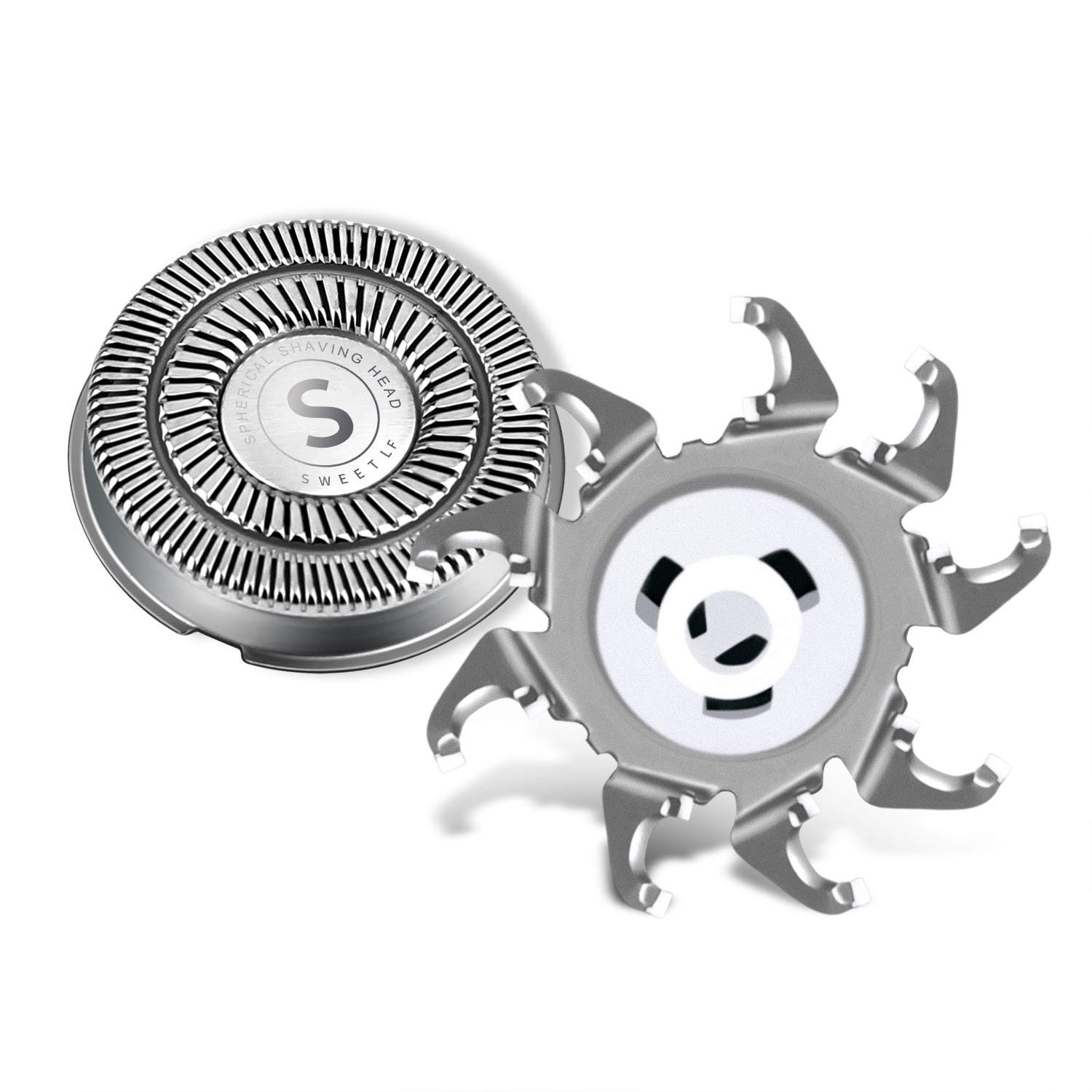 SweetLF 3 piezas de repuesto de cabeza de afeitadora cortadores de cuchilla IPX7 impermeable maquinilla de afeitar eléctrica húmeda y seca 3D para