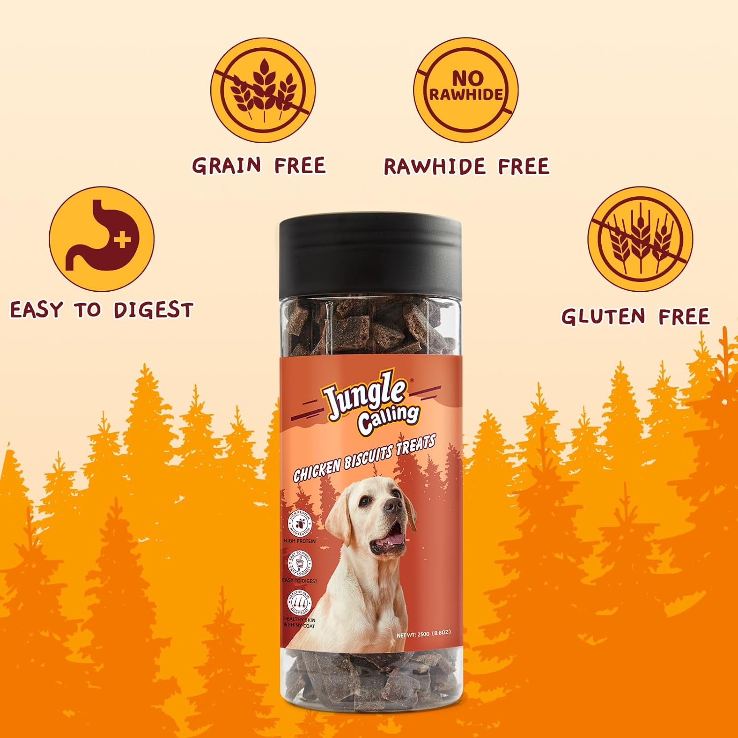 Jungle Calling Golosinas para perros, golosinas naturales de entrenamiento de perros con alto contenido de proteínas con pollo real, mordeduras