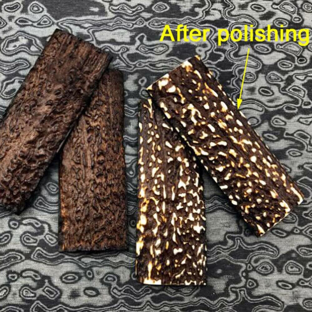 2 piezas de cornamenta de ciervo mango de cuchillo escalas DIY losas de material POM resina espada fabricación nuevo